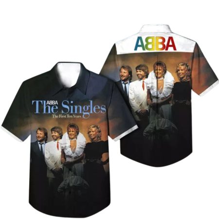 ABBA The Singles The First Ten Years Compilation Album Cover Hawaiian Shirt