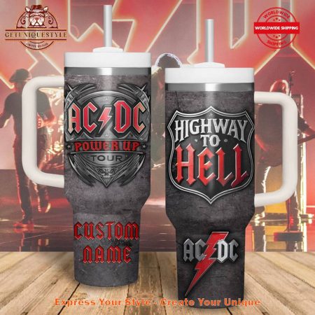 AC/DC Highway To Hell 40oz   30oz or 40oz Stainless Steel Tumbler With Handle HG