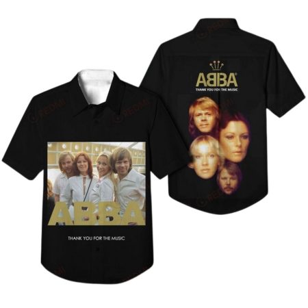 Abba Thank You For The Music Black Hawaiian Shirt