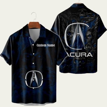 Personalized Acura Grim Reaper Skull Tropical Hawaiian Shirt