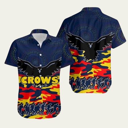 Adelaide crows anzac day army hawaiian shirt