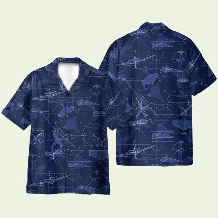 Aerodynamics Airplane Engineering Drawing Pictures Hawaiian Shirt