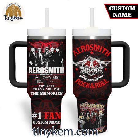Aerosmith #1 Fan Thank You For The Memories 1970-2024 Customized  30oz or 40oz Stainless Steel Tumbler With Handle HG