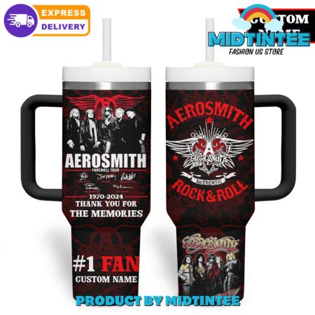 Aerosmith Band Farewell Tour 2024  30oz or 40oz Tumbler With Handle HG