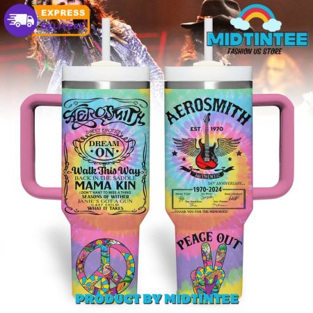 Aerosmith Band Peace Out Colorfull  30oz or 40oz Tumbler With Handle HG