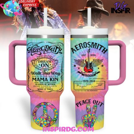 Aerosmith Peace Out 30oz or 40oz Stainless Tumbler With Handle NVA