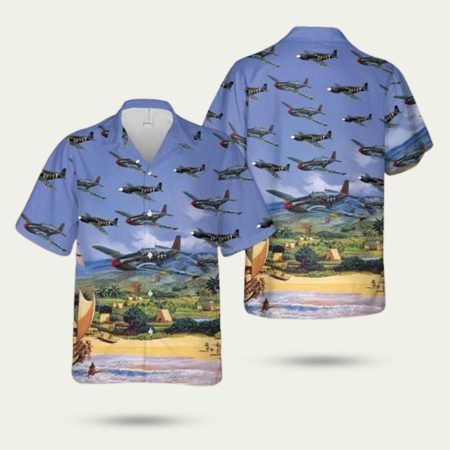 Af North American P51 Mustang Iii Hawaiian Shirt