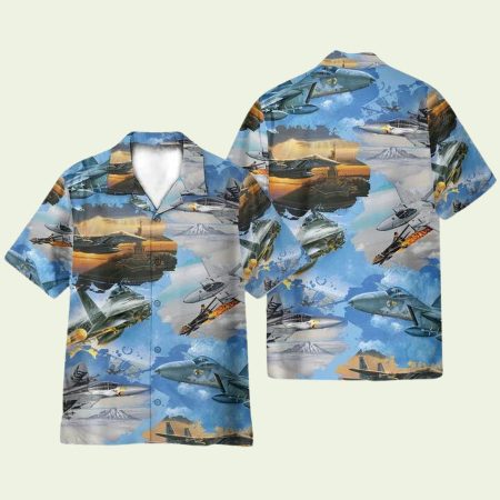 Air Force Mcdonnell Douglas F15 Eagle Hawaiian Shirt