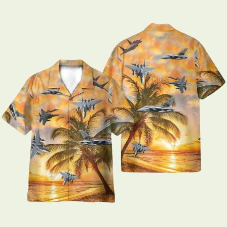 Air Force Mcdonnell Douglas F15 Eagle Hawaiian Shirt