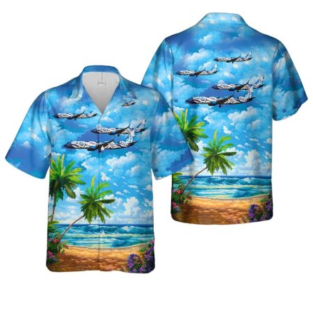 Alaska Airlines Boeing 737-890 Salmon People livery Hawaiian Shirt