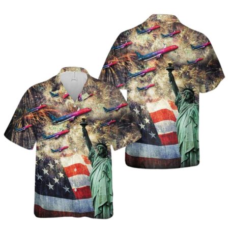 Alaska Airlines More to Love Airbus A321 Neo 4th Of July Hawaiian Shirt