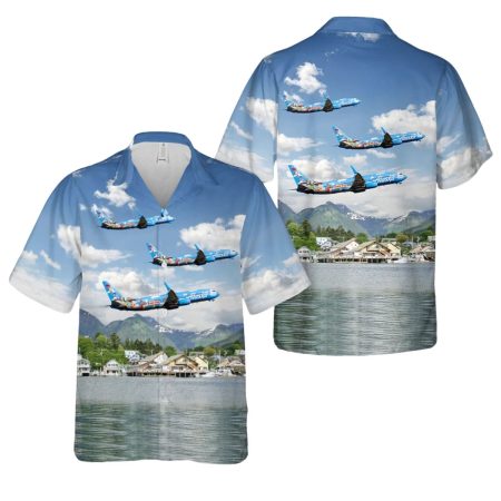 Alaska Airlines Pixar Pier Colors N537AS Hawaiian Shirt