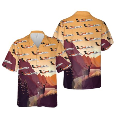 Alaska Airlines Q400 OSU NIce Mountain Pattern Hawaiian Shirt