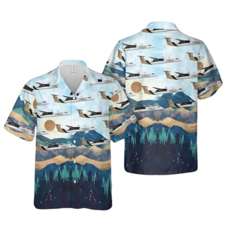 Alaska Airlines Q400 UI Mountain PatternHawaiian Shirt