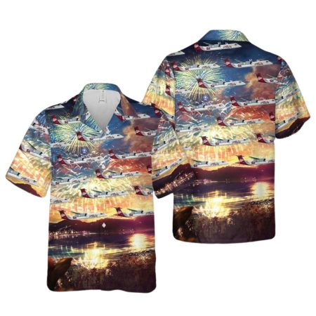 Alaska Airlines Q400 UM 4th Of July Hawaiian Shirt