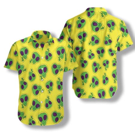 Alien Face Patch Hawaiian Shirt