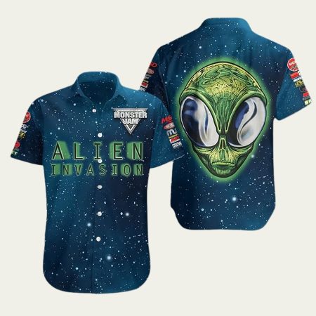 Alien invasion hawaiian shirt