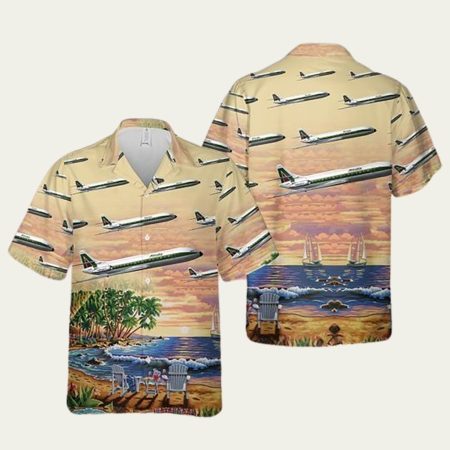 Alitalia sud aviation caraveller hawaiian shirt