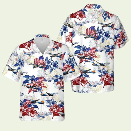 Allegiant Air Boeing 757 4Th Of July Independence Day Hawaiian Shirt