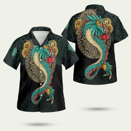 Am Aztec Maya Quetzalcoatl Sunstone Hawaiian Shirt