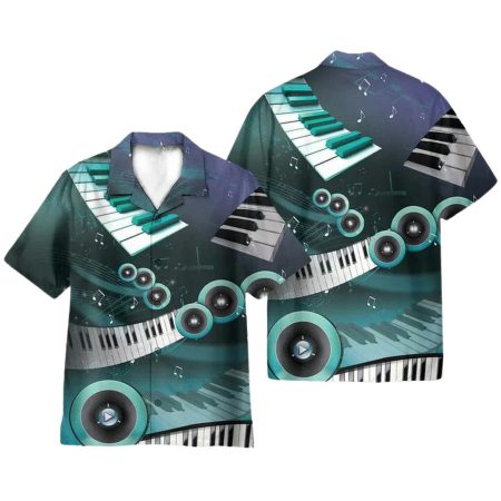 Amazing Blue Piano Hawaiian Shirt