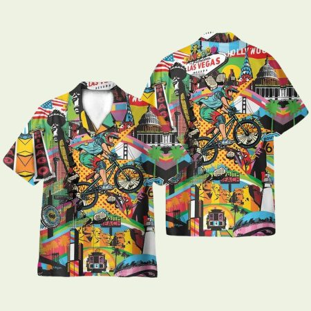 Amazing Cycling Colorful Hawaiian Shirt
