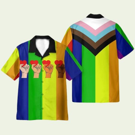 Amazing Lgbt Hand Holding Heart Hawaiian Shirt