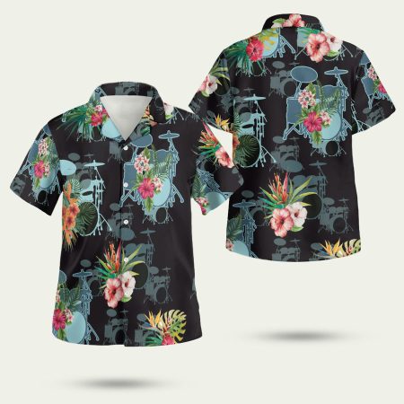 Amazing musical instruments drum floral Hawaiian Shirt