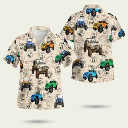 Amazing Route Us 66 Jeep Vintage Hawaiian Shirt