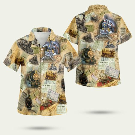 Amazing Train Locomotive Hawaiian Shirt