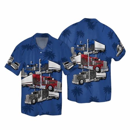 Amazing truck navy patterns dh hawaiian shirt