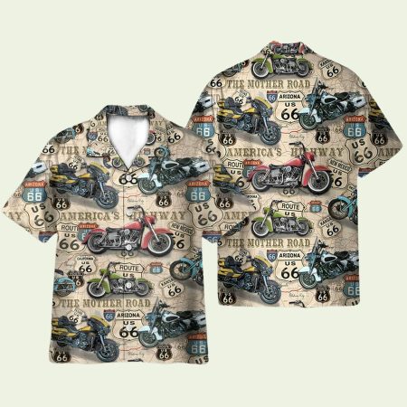 Amazing Vintage Motorcycles On Route Hawaiian Shirt
