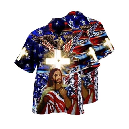 America And Jesus Bless Hawaiian Shirt