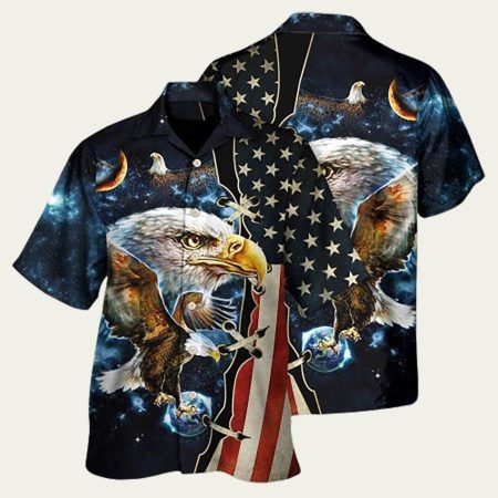 America Eagle Amazing Galaxy Hawaiian Shirt