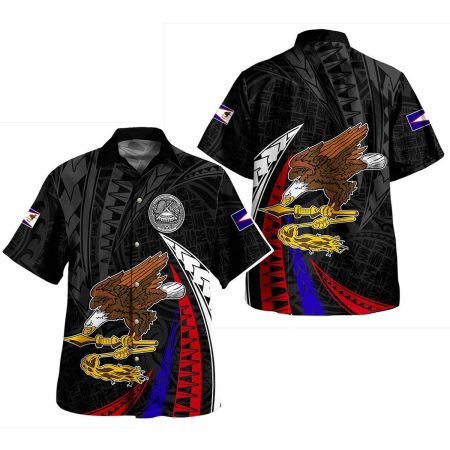 American Samoa Tribal Wave Hawaiian Shirt