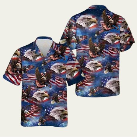 American Eagle Best Patriotic 4Th Of July Hawaiian Shirt