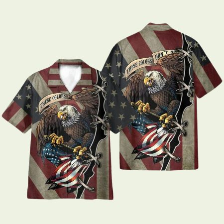 American Eagle Fly Flag Hawaiian Shirt