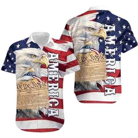 American Eagle Hawaiian Shirt Best America Independence Day 4Th Of July Hawaiian Shirt