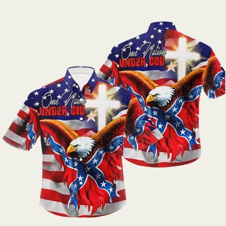 American Eagle Us Flag Hawaiian Shirt