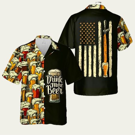 American Flag Craft Beer Hawaiian Shirt
