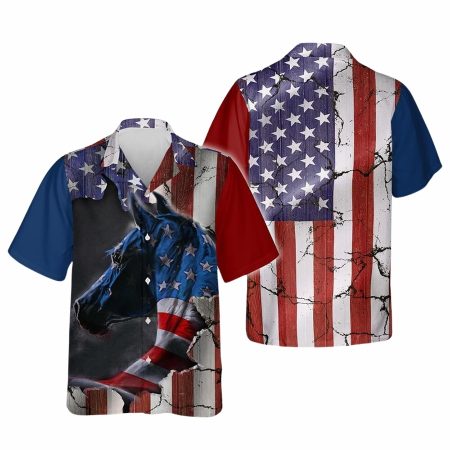 American Flag Inside Me Horse hawaiian shirt