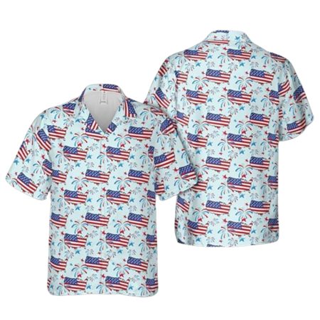 American Map 4Th Of July Hawaiian Shirt