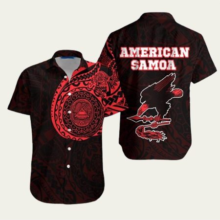 American Samoa Summer Black Hawaiian Shirt