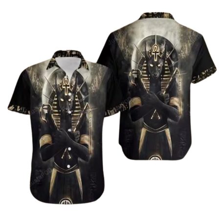 Anubis Egyptian Pharaoh Retro Style Hawaiian Shirt