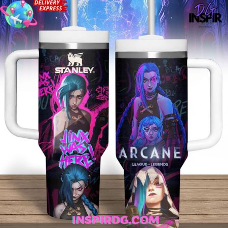 Arcane League of Legends Jinx Was Here  30oz 40 oz Tumbler With Handle HG Cup