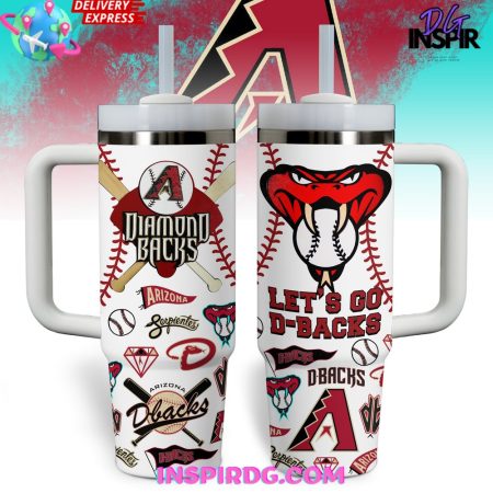 Arizona Diamondbacks Let’s Go D-Backs 30oz or 40oz Stainless Tumbler With Handle NVA