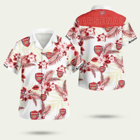 Arsenal Floral Pattern Hawaiian Shirt