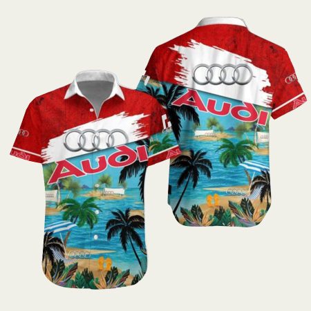 Audi Logo Coconut Island Hawaiian Shirt