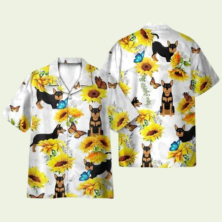 Australian Kelpie Sun Flower Hawaiian Shirt