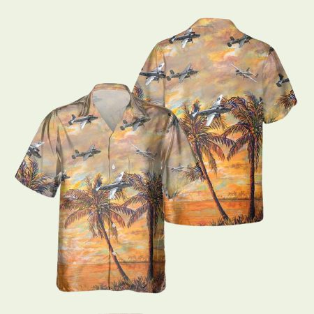 B25 Mitchell Dragon Retro Hawaiian Shirt